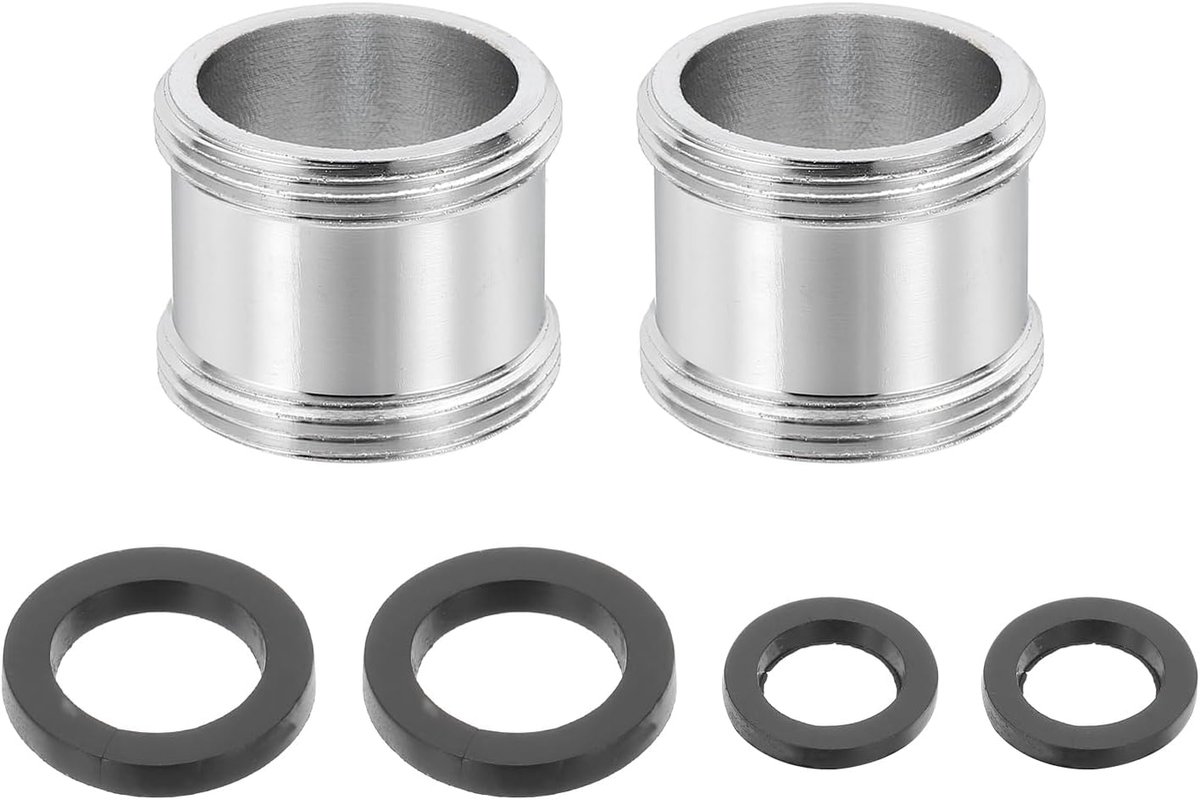 2 stuks adapters voor waterkraan Aerator, M22-stekker naar M22-stekker met sluitring, lengte 18 mm