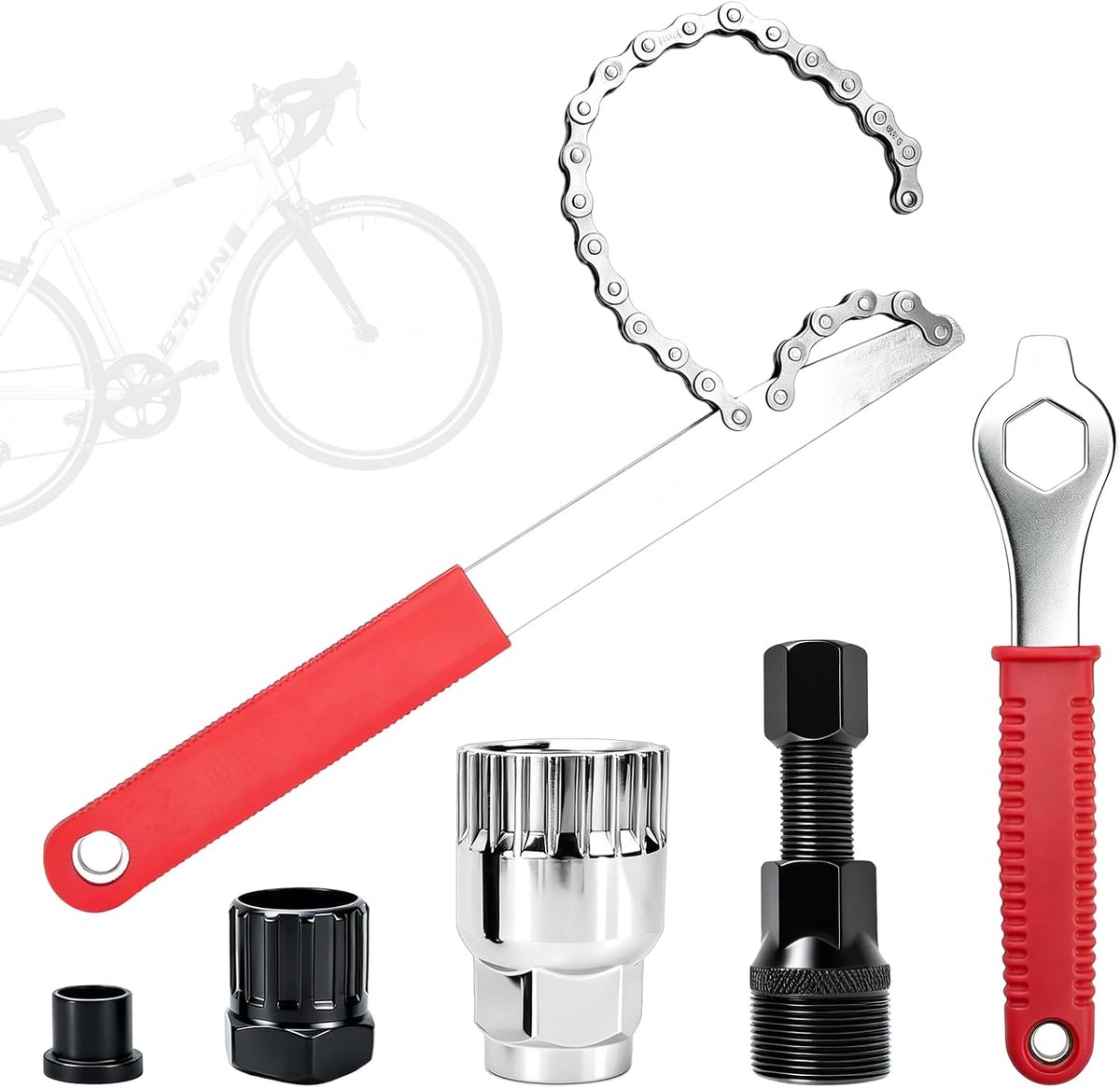 fiets kettingzweep trapas gereedschap | Cassette-trekker, universele crankverwijderaar met 16 mm sleutel voor Octalink ISIS Shimano
