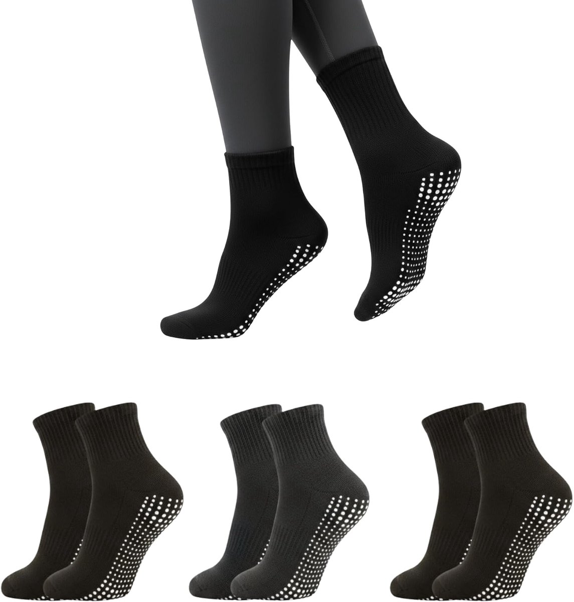 Sokken. Katoenen sportsokken voor dames en heren. Panty's voor Fitness, Pilates, Ballet, Binnen, Gymnastiek, Training.
