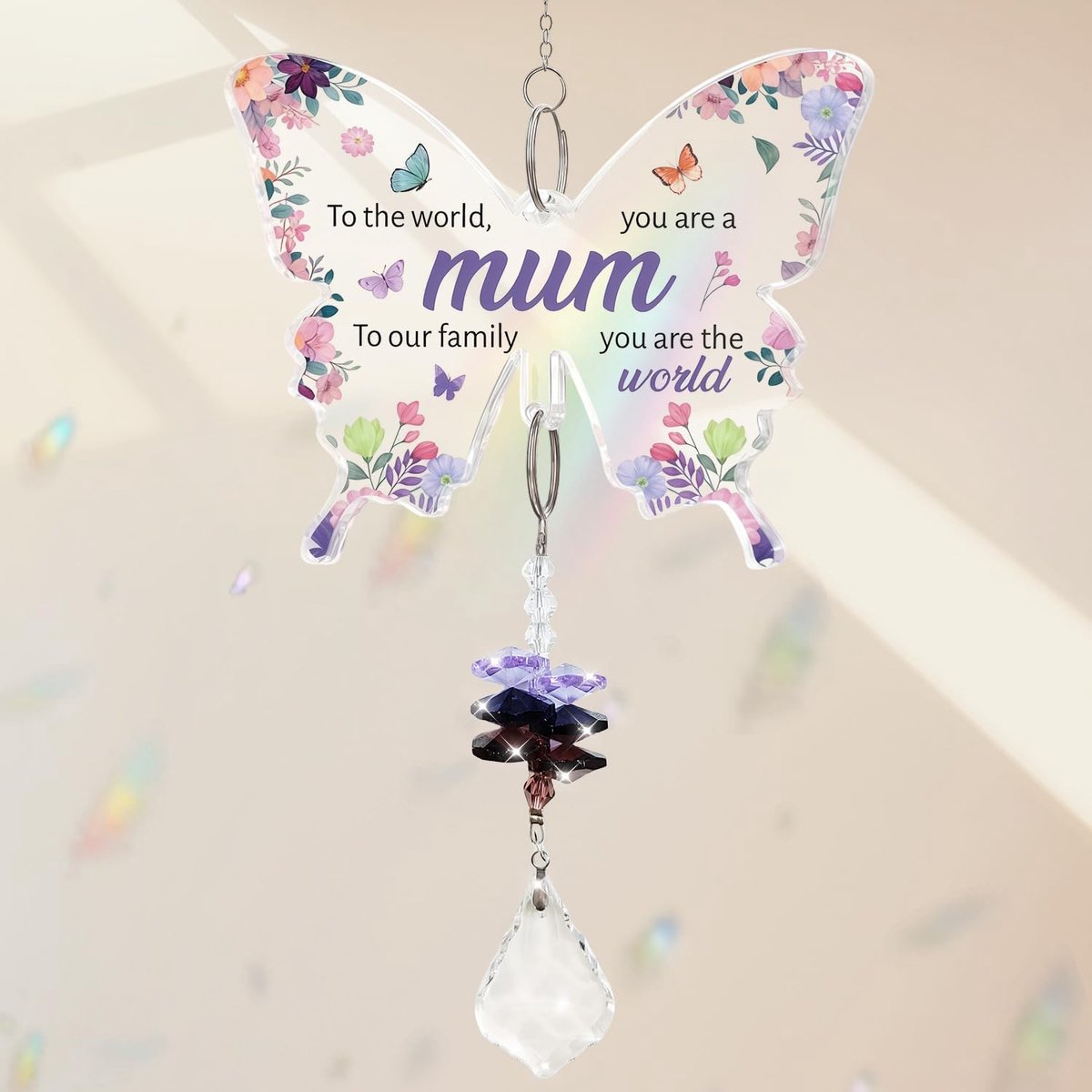 Cadeau voor Moeder, Hartvormig Ornament met Inspirerende Tekst, Acryl Auto Decoratie Hanger, Verjaardagscadeau voor Mama van Kinderen