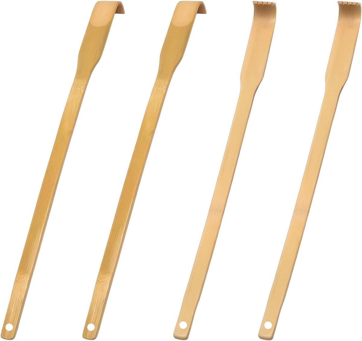 4 stuks rugkrabbers van hout, 41,5 cm, van bamboe, handmatige massage met lange handgreep, voor het verlichten van jeuk, voor thuis en op reis