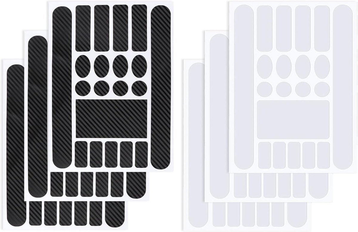 6 stuks fietsbeschermfolie, kettingsteunen, fietsstickers, koolstofvezel-zwart, framebeschermingsfolie, fietsstickers, transparante stickers voor de bescherming van het frame