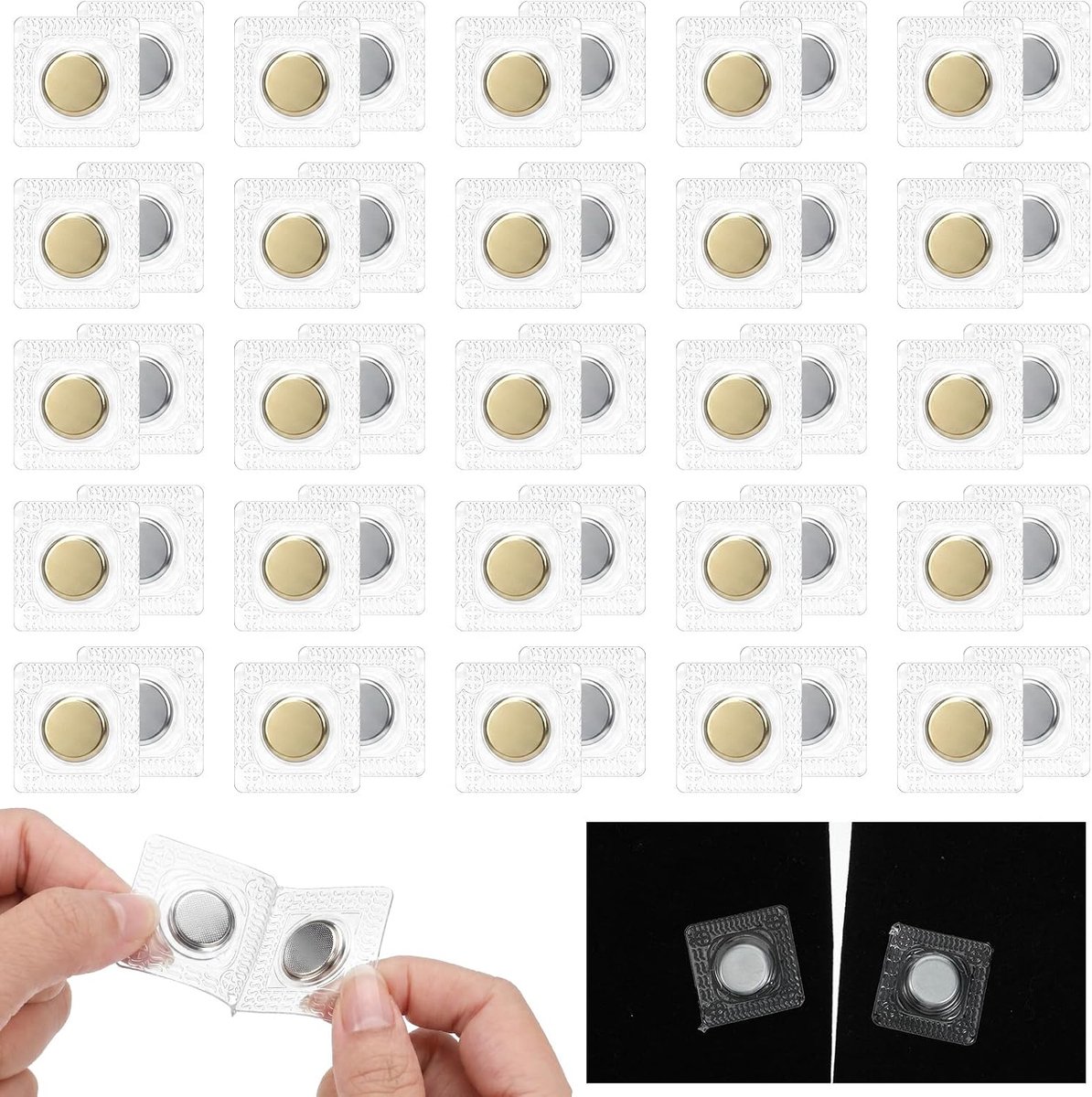 30 stuks magneetknoppen om te naaien, magneten om in te naaien, sterke magneetvergrendeling voor tassen, verborgen mini magneten met PVC-coating, voor naaiprojecten en DIY