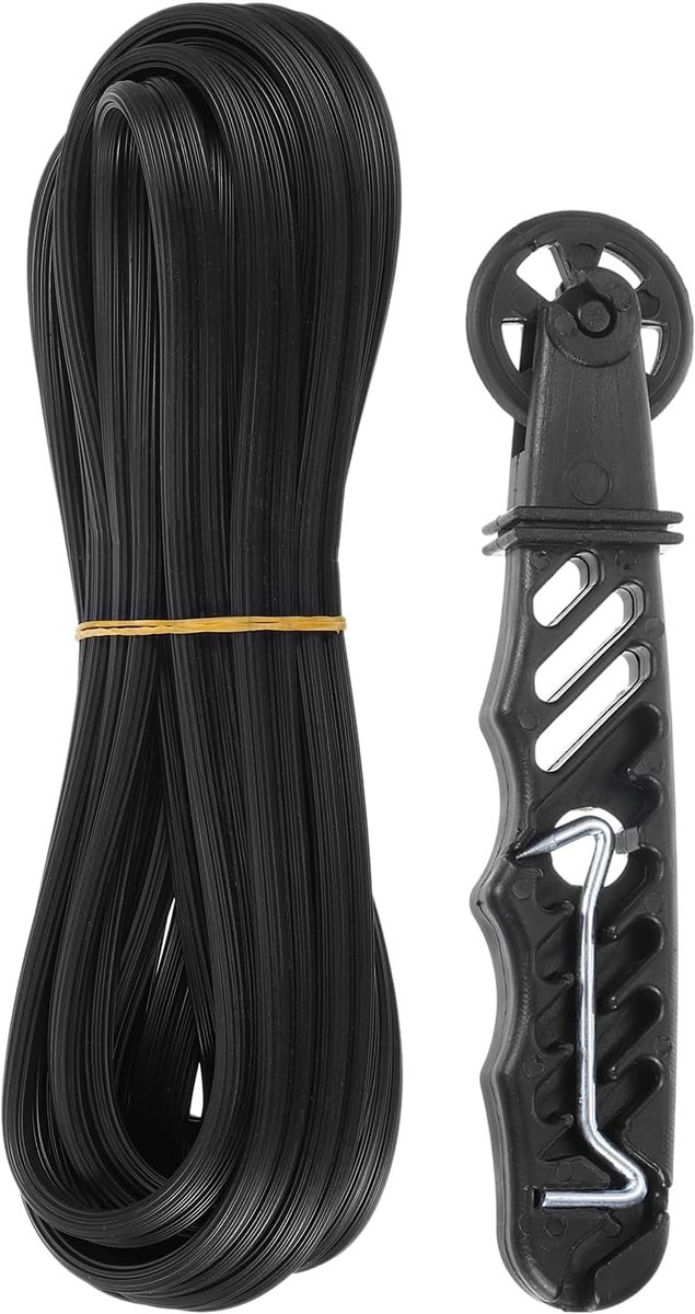 Reparatieset voor ramen, 0,2 inch x 32,8 m, TPE, zwart, voor bevestiging van het raamscherm met rol en haken voor het verwijderen voor vervanging en installatie van vensterdeuren