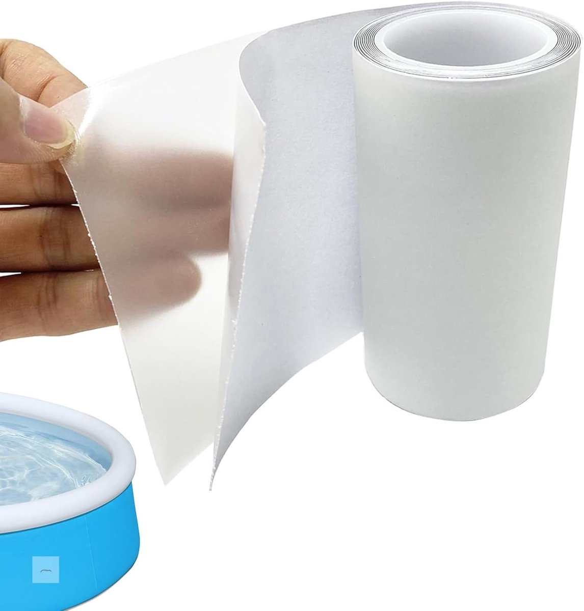 zelfklevende PVC reparatiepatch 1 m x 15 cm, waterdichte reparatiefolie voor zwembad, luchtbed, opblaasbare boot, kajak, zwemband en vinyl noodreparatie