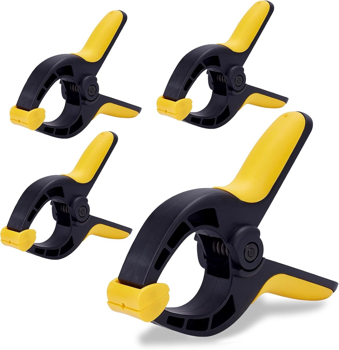 Veerklemmen Heavy Duty Plastic Klemmen Grote Maat 6,1 inch Roestvrije Veerclips voor Houtbewerking Ambachten DIY Huis Reparatie Achtergrond en Zwembad Cover, Zwart
