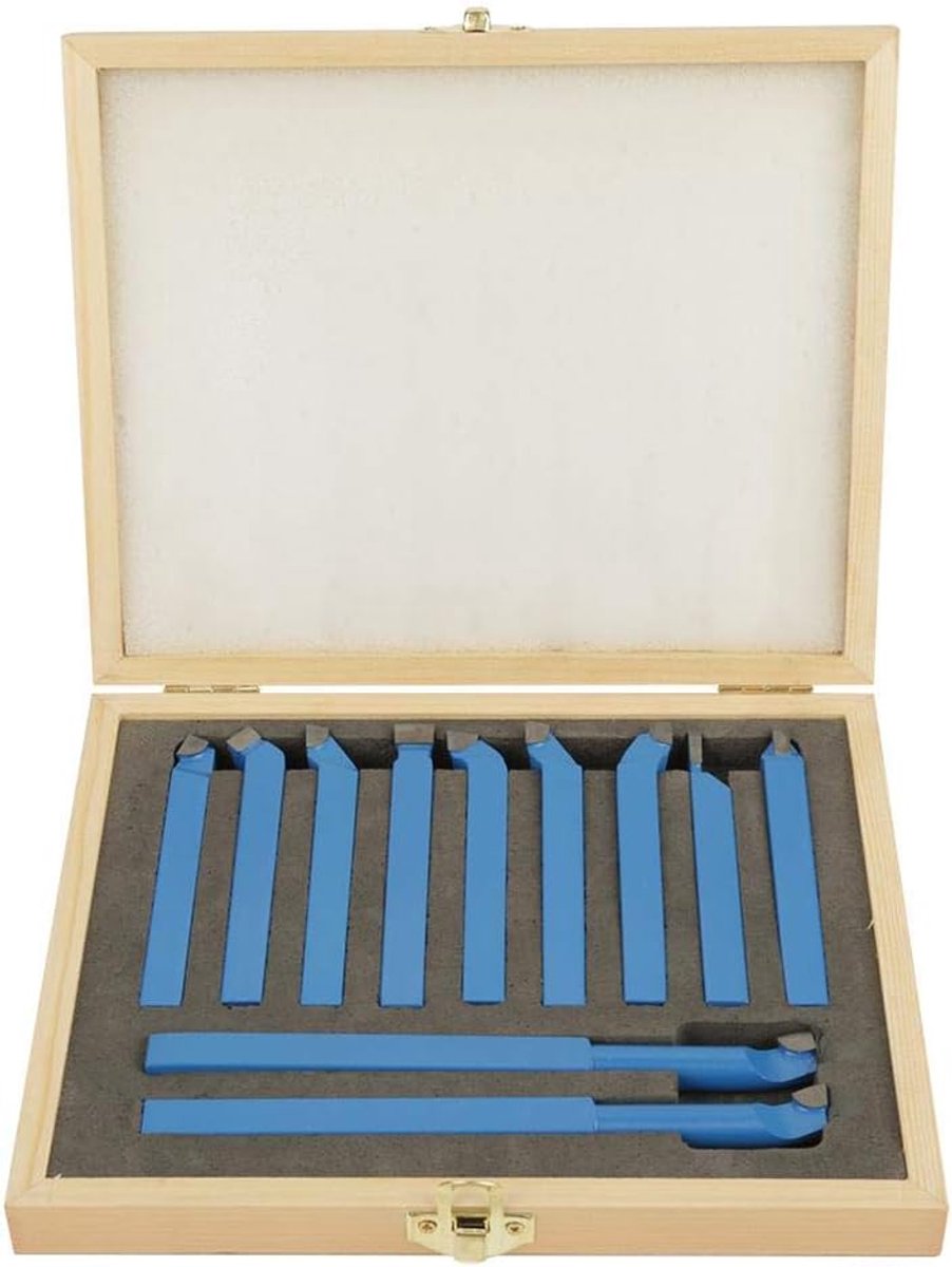 11 stuks hardmetalen draaistaalset, 10 mm boorstang, schachtdraaibank, draaimachine, snijgereedschap set (10 x 10 mm)