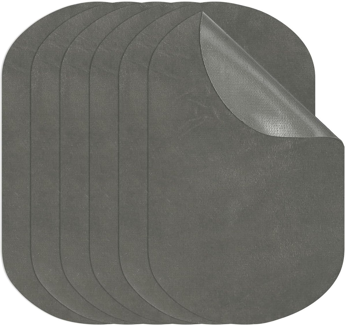 Opstrijkbare patches 11 x 18 cm, 6 stuks ovale elleboogpatches knie-reparatiepatch suède stoffen applicaties voor shirt jeans jas kleding reparatie decoratieset grijs