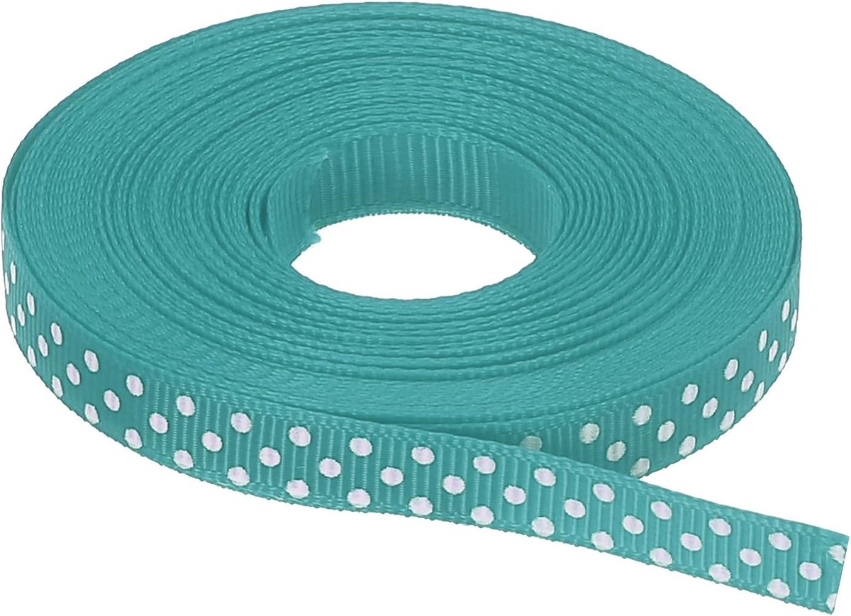 Ripsbanden 10 yards 3/8 inch blauw met witte stippen lint lint voor kunsthandwerk geschenkverpakkingen bruiloft