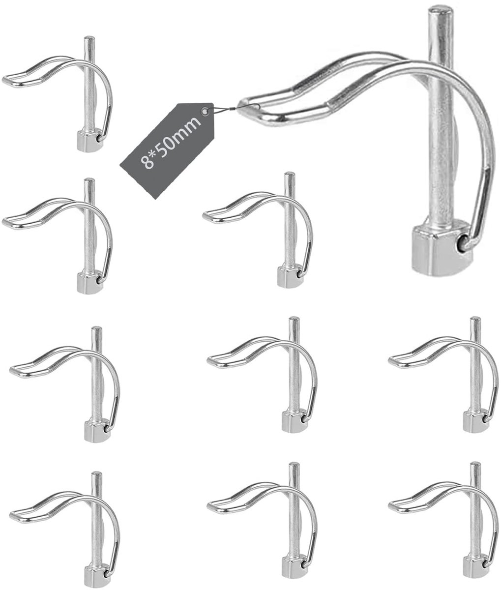 10 x klapsplint D-vorm, 8 x 50 mm buisklapsplinten, klapsplinten, zekeringspen met vergrendelingspen