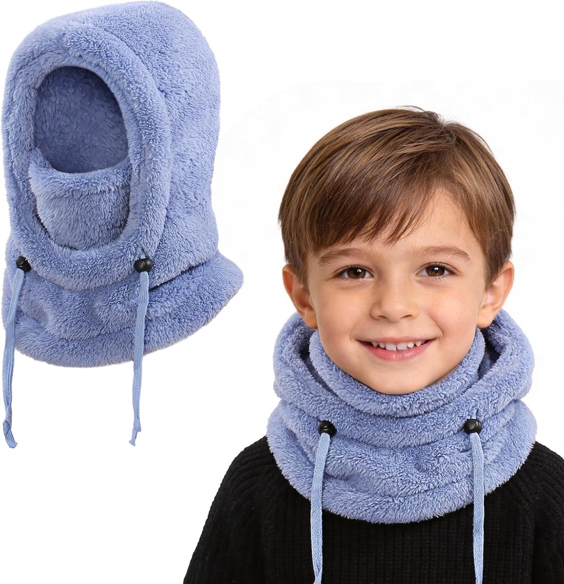 bivakmuts voor kinderen, 3-10, multifunctioneel, verstelbaar, winddicht, warm skimasker, gezichtsmasker, warme muts, stormmasker, halswarmer, sjaal voor jongens en meisjes