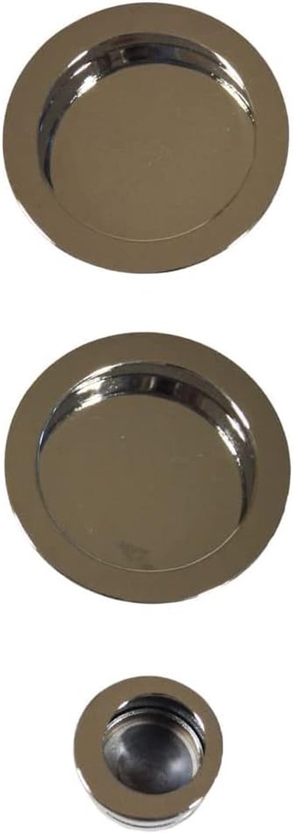 Slotset voor schuifdeur, rozette, rond, zonder slot, handvat met slot voor schuifdeur (kleur chroom glanzend)