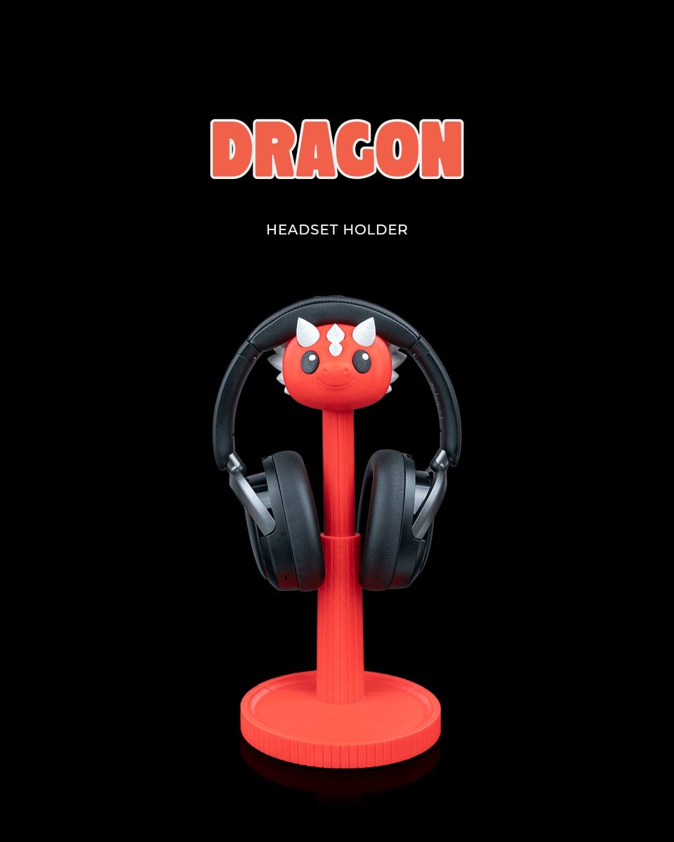 Dragon - Koptelefoonhouder voor bureau en gaming setup - Decoratieve houder - headset standaard, bureau organizer, kantoor, werkplek