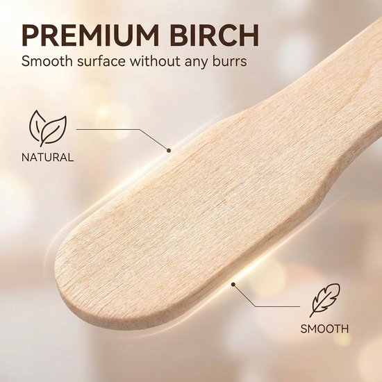 Spatels, voor ontharing en waxing, premium kwaliteit van berkenhout, ideaal voor nauwkeurig gebruik — afbeelding 3
