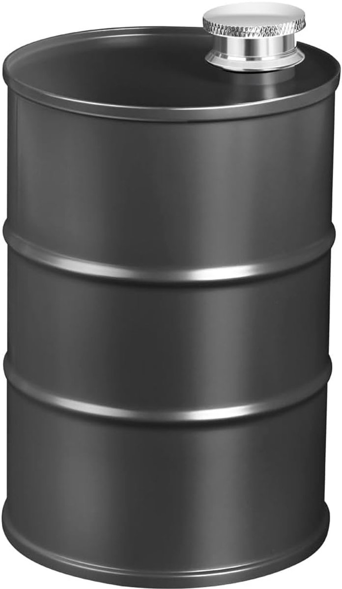 25oz Matte Black Oil Barrel Shaped Grote Capaciteit Roestvrij Staal Whisky Liquor Hip Fles