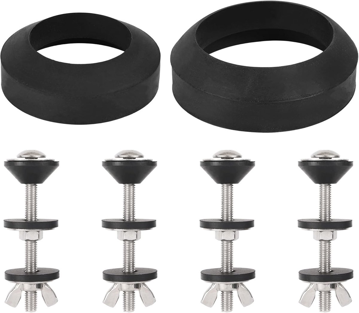 Reparatieset voor Afdichting Tussen Stortbak en Toiletpot, Inclusief Afdichtingsringen van 7,6 cm en 5 cm Universele Lekdichtingsset voor Tweedelige Toiletstortbakken