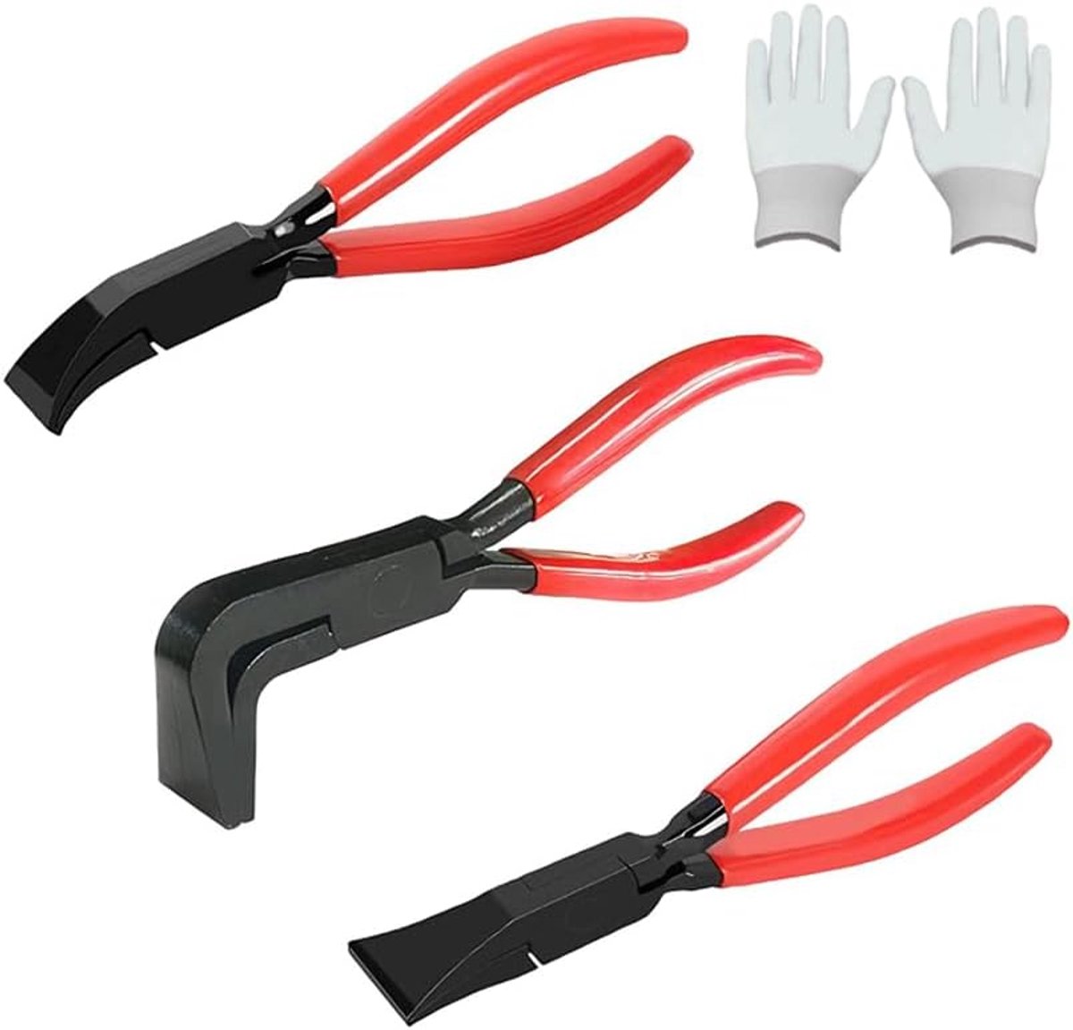 3-delig set, 45° metaalbuigenset Breedte 2,2 cm, 90° dakdekkergereedschap Breedte 2,5 cm, 180° buigtang Metaalbuigtang Breedte 2,5 cm, met handschoenen, voor dakdekkers, spenglers