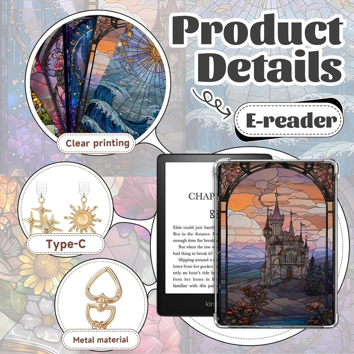 6 Stuks Insteekkaart Papier Voor E-Reader, En 2 Stuks Stofplug Bedeltjes, 1 Ketting Bedelset, 17,2 Cm X 12,2 Cm Kaart Insteek Accessoires Voor Paperwhite 11. Gen