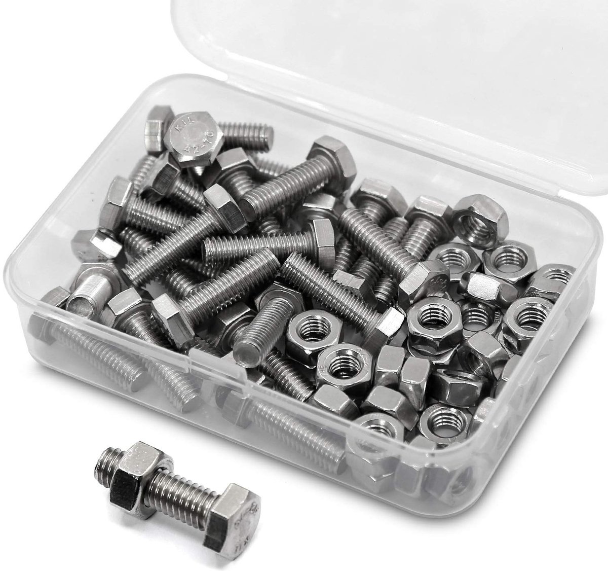 * 20mm 30 Stuks 304 Roestvrijstalen Zeskantbouten Bouten en Moeren Set, Machineschroeven