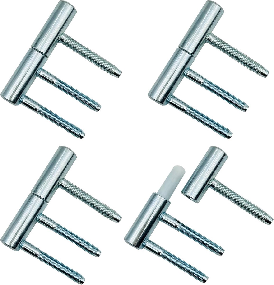 Scharnieren voor Vastschroeven Deurscharnieren Ø 15x80mm Inboorscharnier Afneembaar Scharnier voor Houten Kozijnen en Binnendeuren 4 Stuks