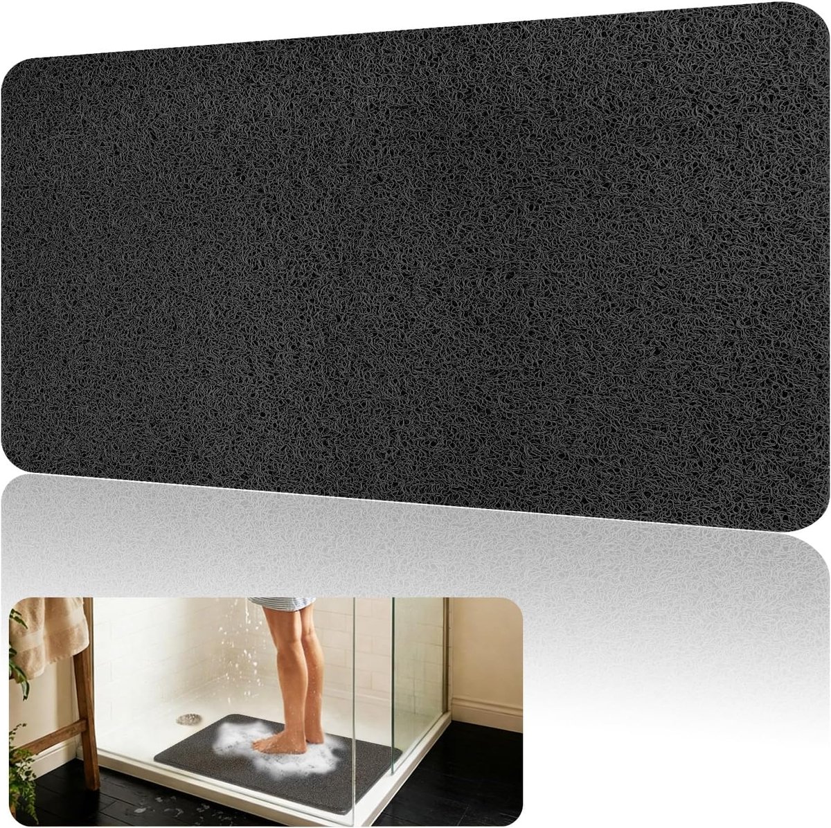 douchemat, antislip, 40 x 60 cm, antislipmat, douche | Antislipmat voor badkuip met afvoer, pvc, zacht, antislip, schimmelbestendig, doucheruimte, badkamer