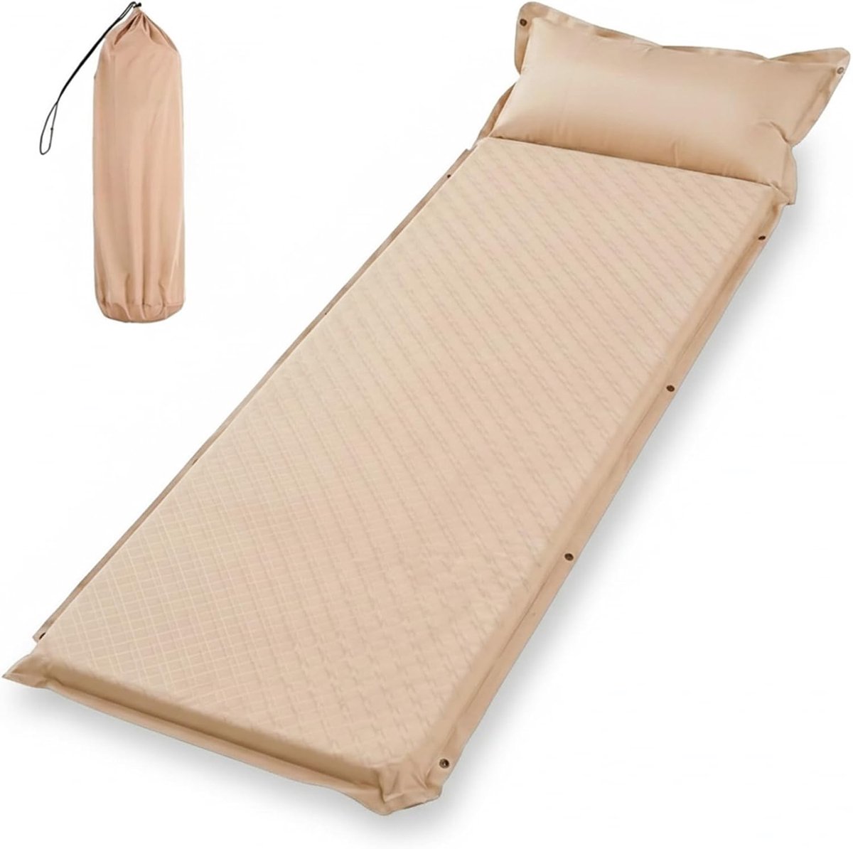 Zelfopblazende Slaapmat Enkel, Campingmat Kaki | Isolerende, Opvouwbaar, voor Outdoor