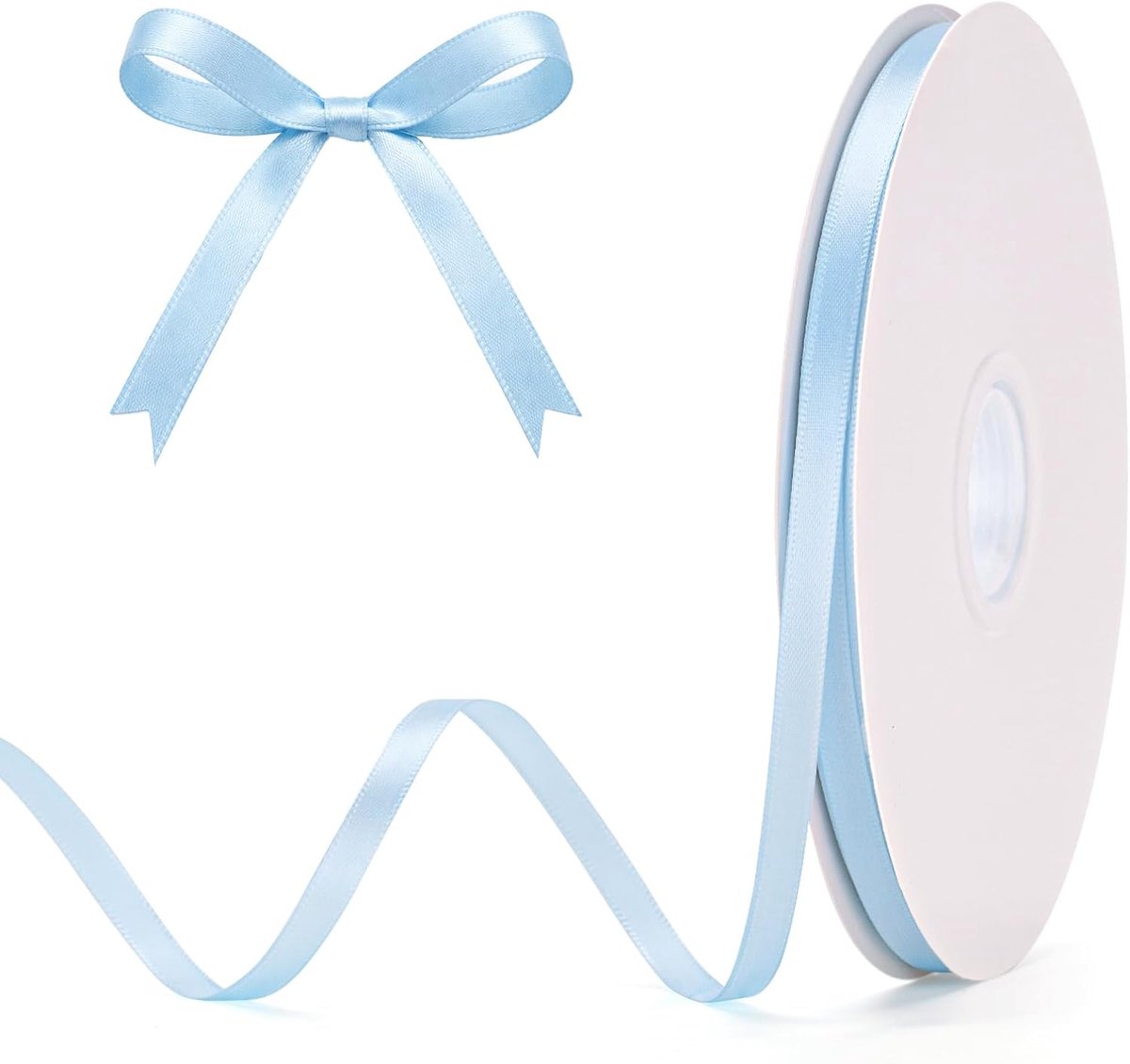 100 m hemelsblauw cadeaulint, 6 mm, voor geschenkverpakkingen, bruidsboeketten, haar en ballonnen, scrapbooking, knutselen, bruiloften, doe-het-zelf