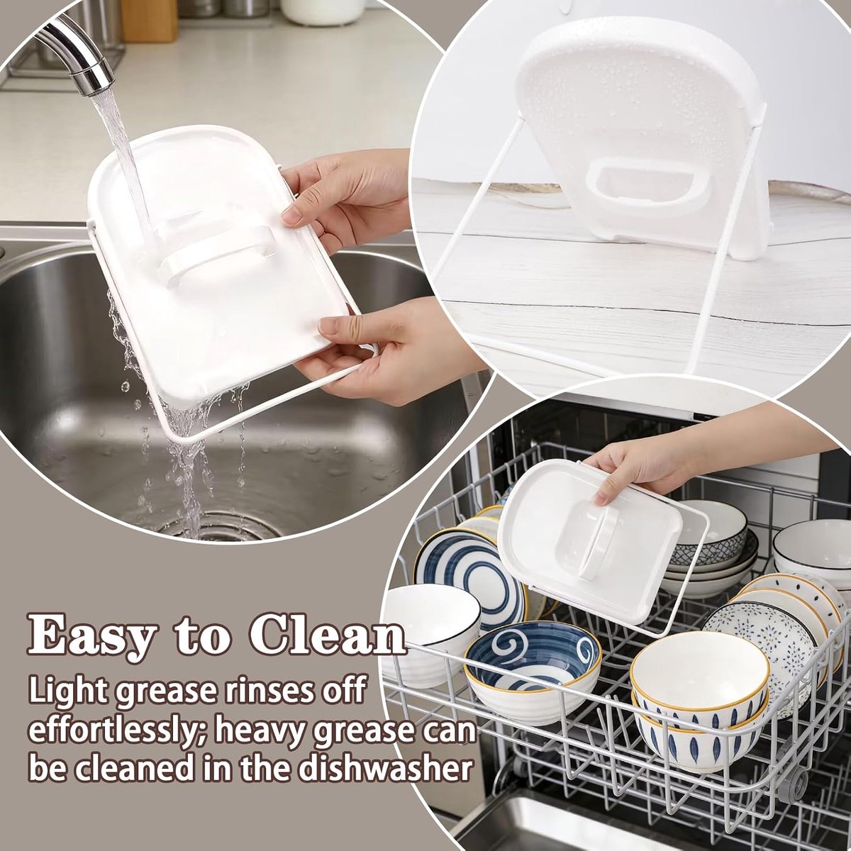 Pannendekselhouder, pannendekselorganizer, lepelhouder, keukenorganizer, praktische kooklepelhouder met lekbak voor keuken, pannendeksel en lepel, wit