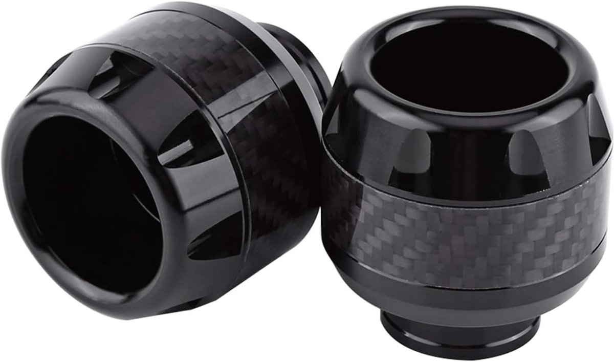 Frame Slider, 1 paar Koolstofvezel Motorfiets Voorvork Frame Sliders Crash Protection(Zwart)