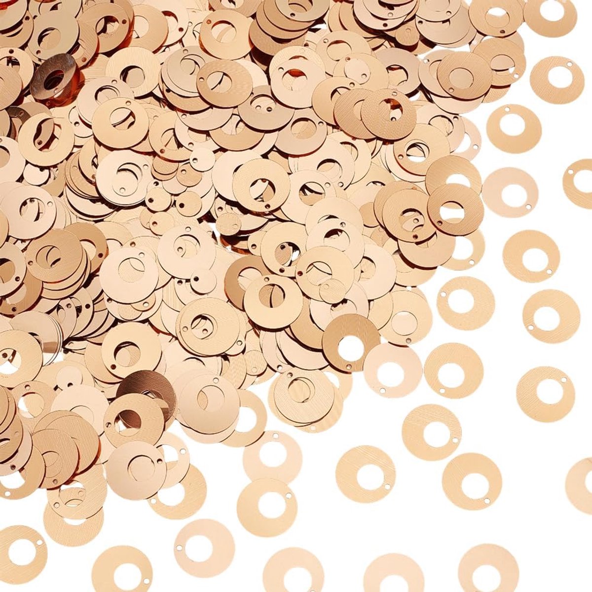 1 Doos 150G 16MM Goud Platte Ronde Pailletten Gouden Spangles Plastic Metallic Paillettes Glanzende Applique Glitter Gat Losse Pailletten Voor Naaien Maken Oorbellen Kleding Borduren Diy