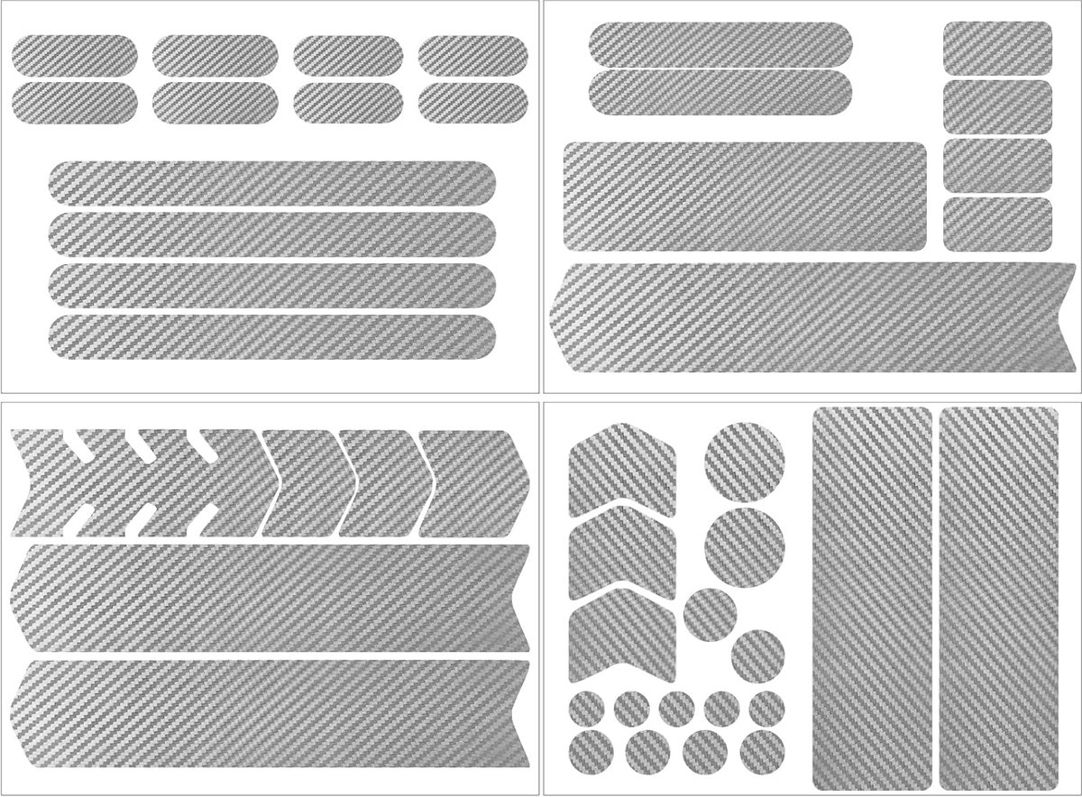 44 stickers fietskettingbeschermer, fietsframe bescherming tapesticker, plakken anti-wrijf- en kraslakbeschermingsfolie, voorvork fietsen sticker sticker sticker voor mountain, racefiets (zilver)