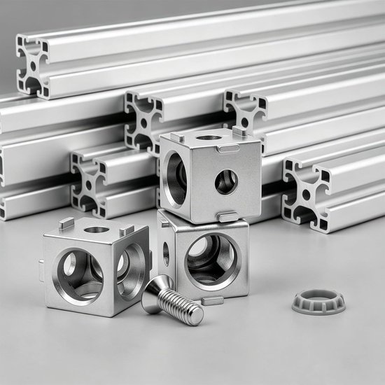 10 stuks 3-weg hoekhoeken, kubusverbinder, aluminium profiel, connector, 20 x 20, accessoires met schroeven en moeren, aluminium profielen 2020 voor extrusieprofiel hoek, wandhouder — afbeelding 4