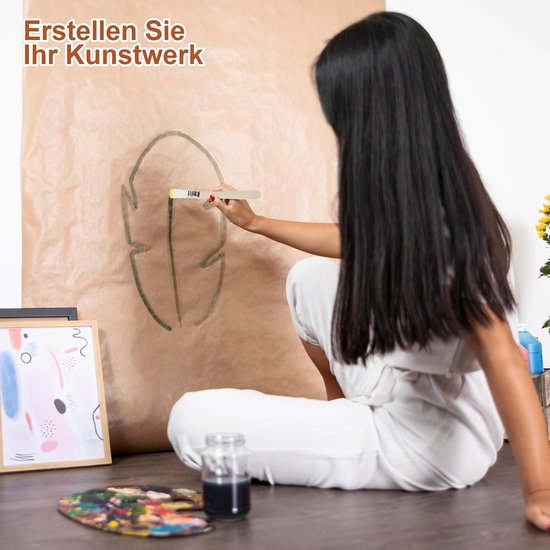 12-delige platte kwast, brede acrylkwast, breed penseel, 12 maten, meerkleurig, voor olieverfschilderij, aquarelschilderen, gouacheschilderen, acrylverf, kunstschilderen, doe-het-zelfprojecten — afbeelding 3