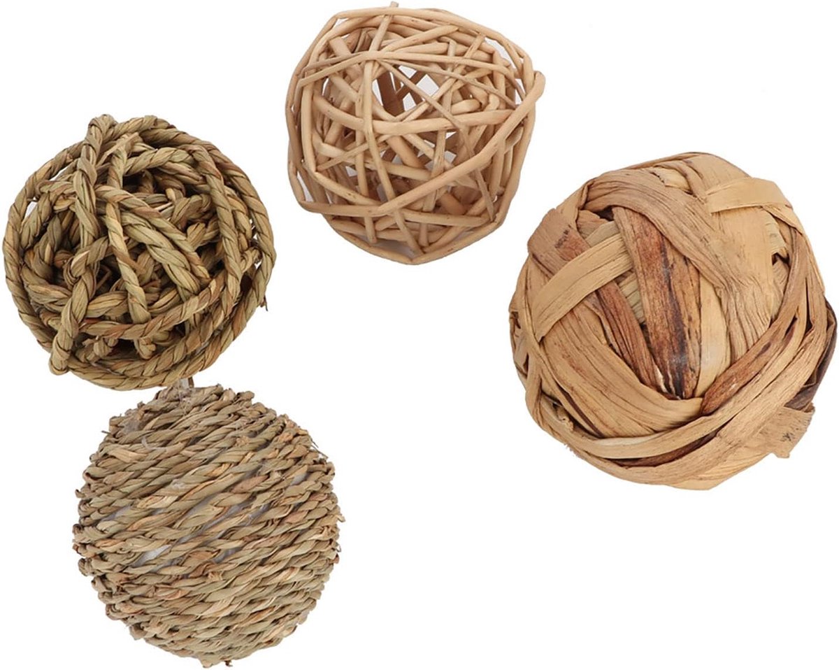 Natuurlijke Gras Kauwballen voor Kleine Dierenactiviteit - Veilig 100% Wild Vetch Kinderetjes voor Konijnenkonijnen, cavia's en Gerbils - Volledig Natuurlijke Handgemaakte Lifestyle Verrijking