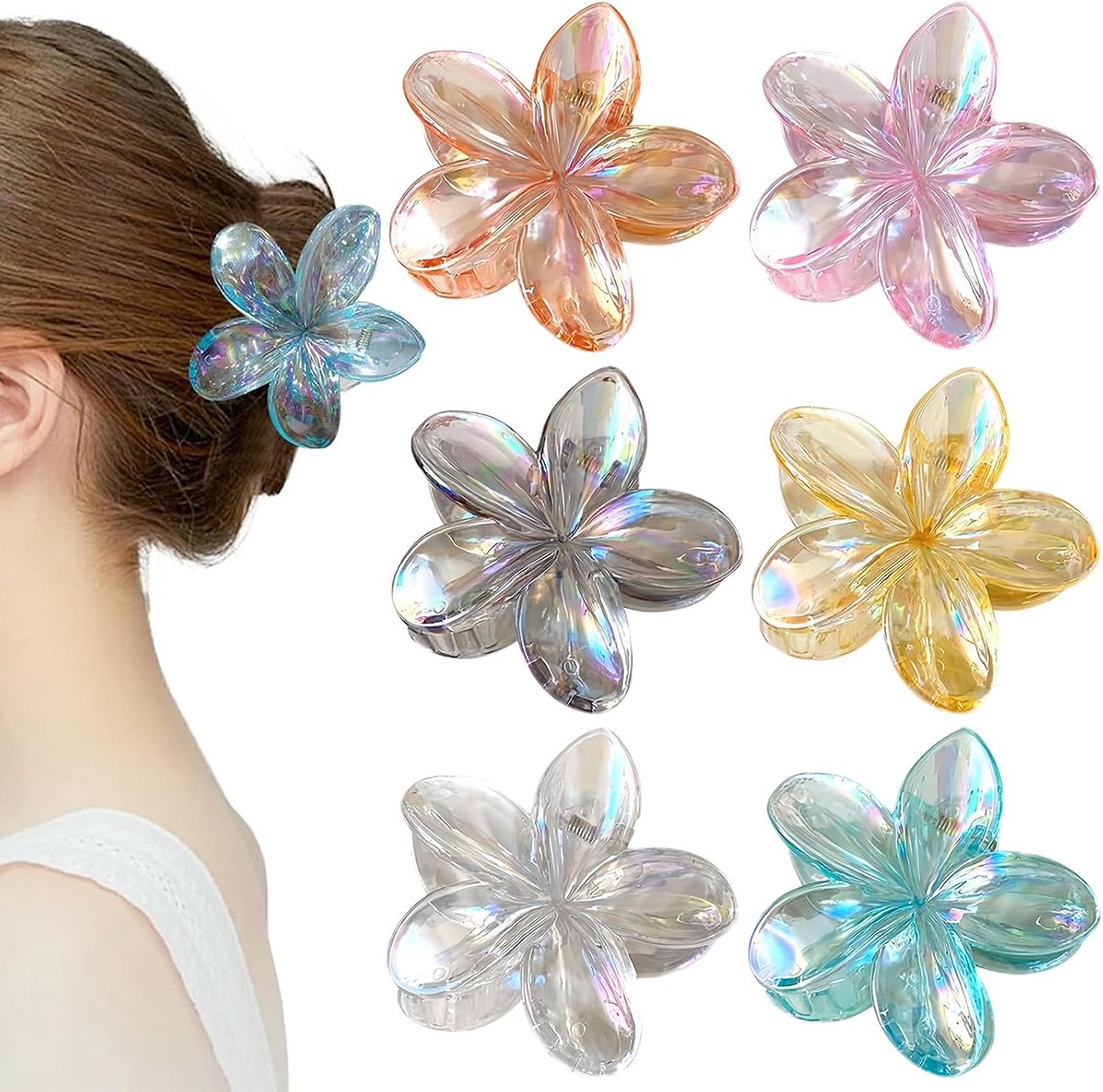 Klemmen, hibiscus, haarklemmen, haarklemmen, bloemen, Hawaïaanse haarspelden, zomer, essential, haarspelden, geschikt voor dagelijks gebruik, feesten, afspraken, bijeenkomsten (8 cm)