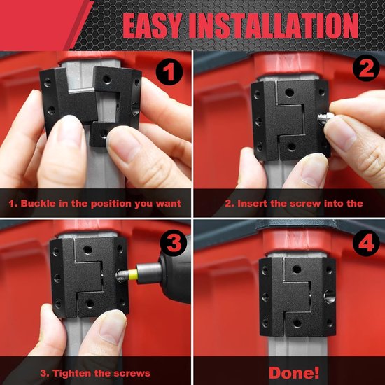 Clip Compatibel met Milwaukee Packout System Hoekadapter, Zwart — afbeelding 4