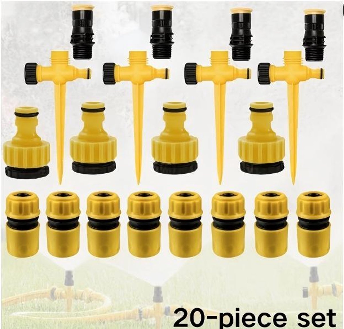 Tuinsproeiers, automatische tuinbewateringssystemen, grondsproeikoppen voor 360° gazonbewatering | Multifunctionele verstelbare tuinsproeiers, automatische gazonbewateringssproeiers,Set 4