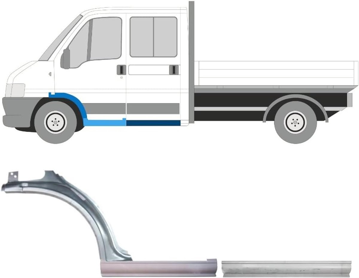 dorpel + voorste spatbord voor Peugeot Boxer 1994-2006 / Links