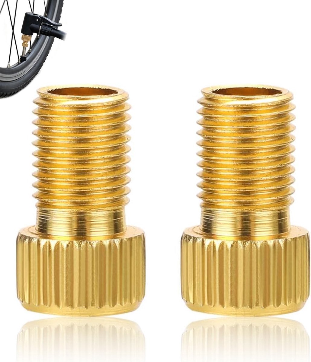 2 stuks fietsventieladapter, Adapter Französisches Ventil,DV und SV auf AV, Luftpumpenadapter für Standpompe, Handpomp, Slangventiel, fietsventieladapter (A)