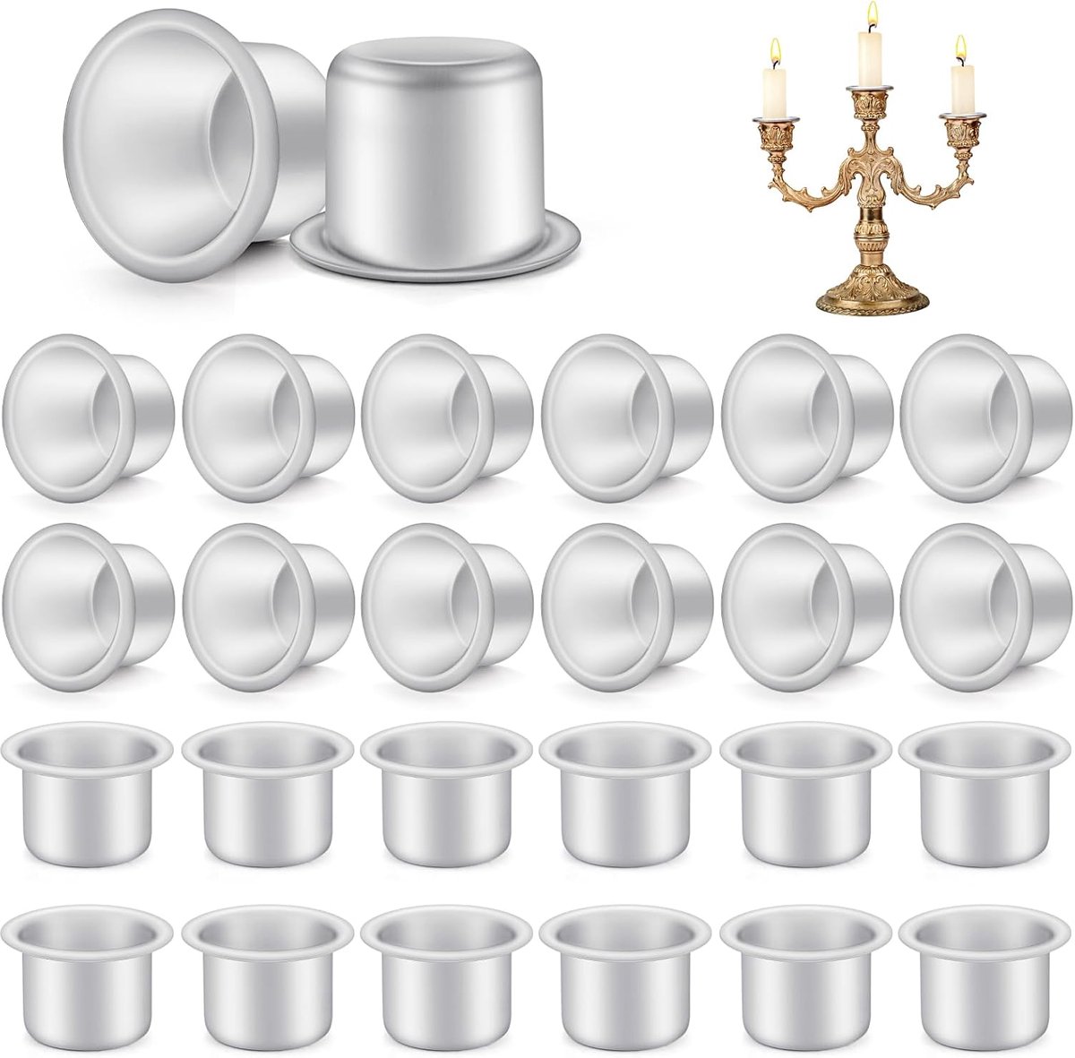24 Stks Kaars Cups Aluminium Mini