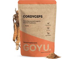 GOYU Cordyceps Poeder Biologisch 60 gram - Paddenstoel paddenstoelen – Vegan - Zonder toevoegingen - Lab getest - 30 dagen voorraad per zakje