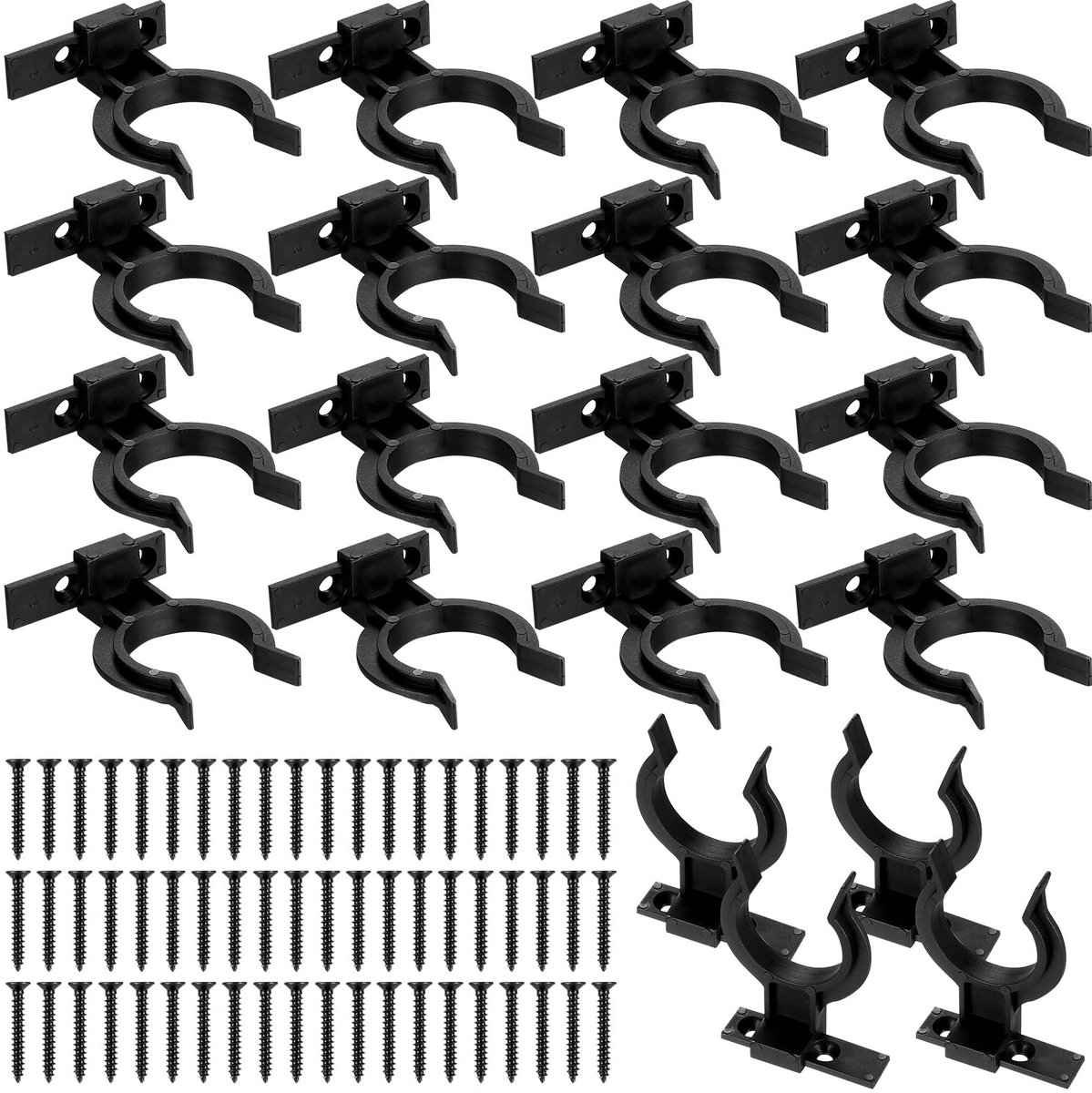 20 stuks kickboard clips, keuken plintbeugels, zware kastbenen clips past 32-36mm, met 60 schroeven (zwart)