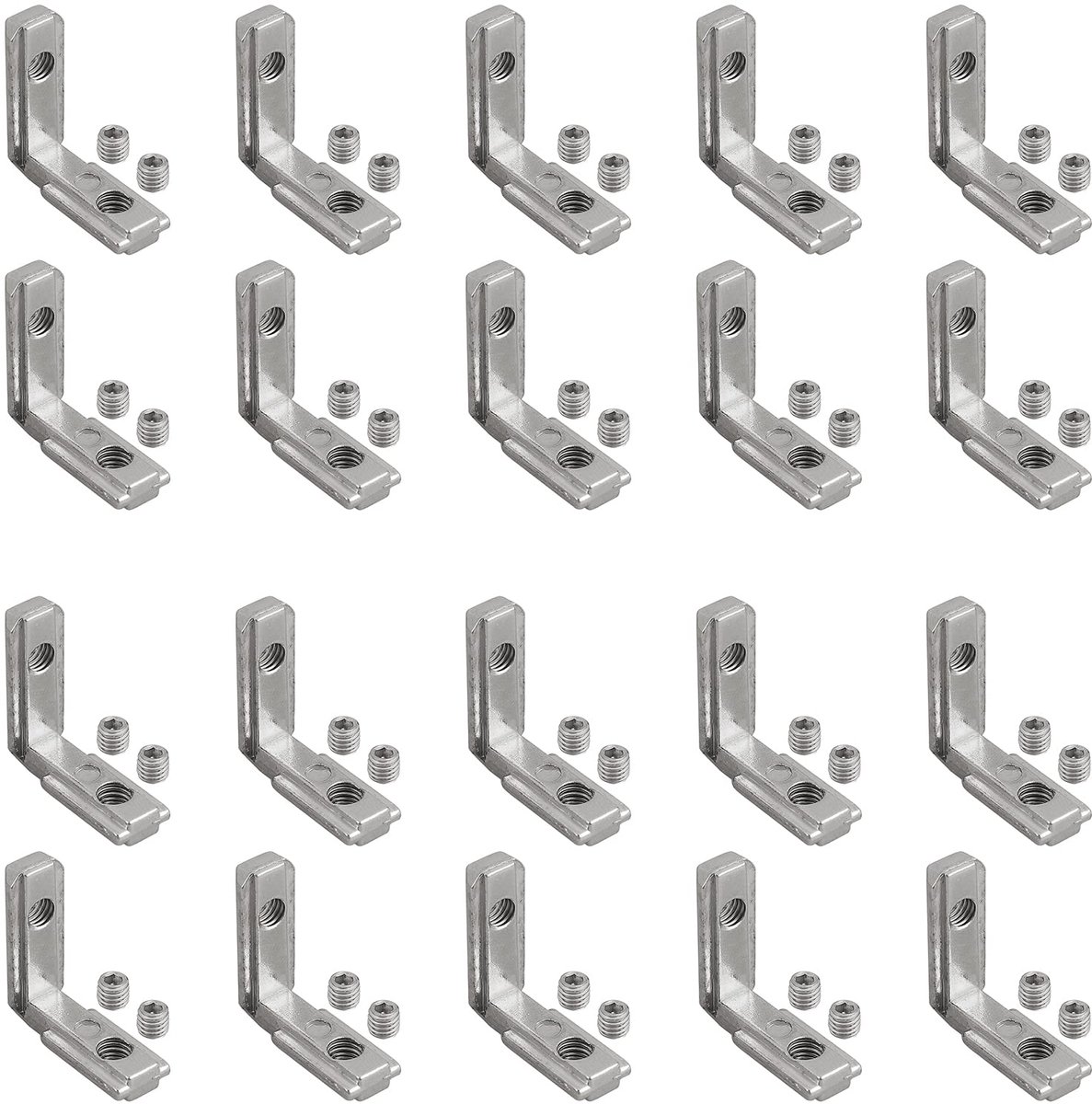 Aluminium T-sleuf zinklegering interieur L-vormige houder 90° hoekconnector gegroefde hoek hoek