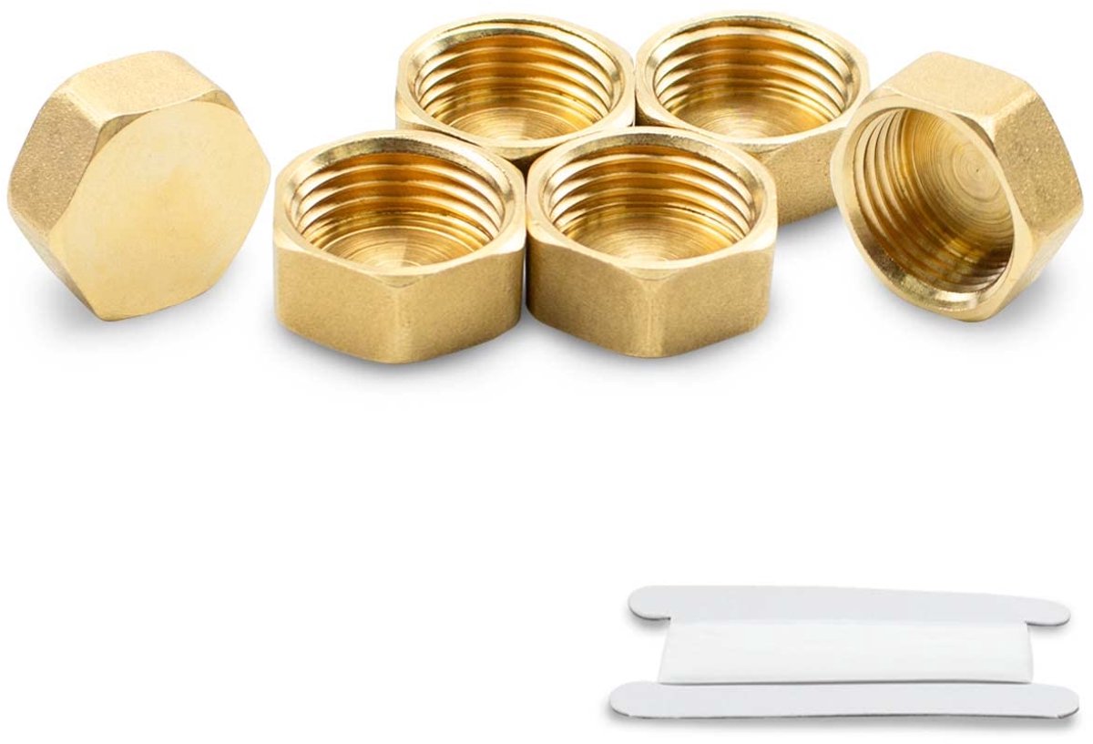 6 Stukken 1/4 Inch BSP Vrouwelijke Messing Draad Hexagonale Cap Connector voor Conversie Pijp Fittings