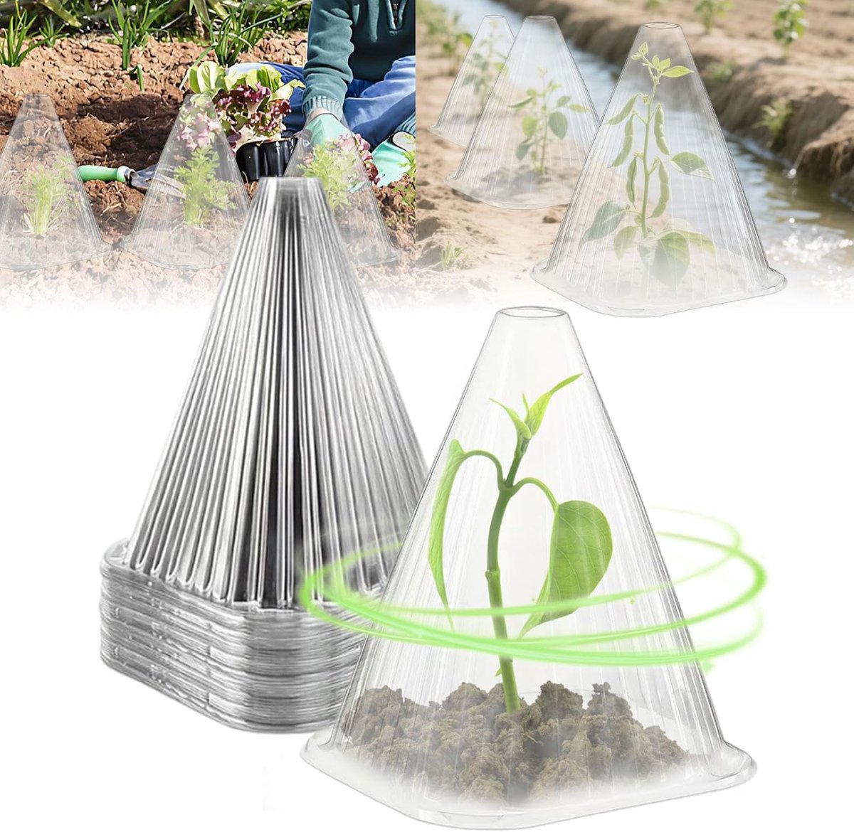 KZQ 100 Transparante Herbruikbare Klokvormige Plantenhoezen – Bescherming Voor Kleine Zaailingen In Tuin En Kas