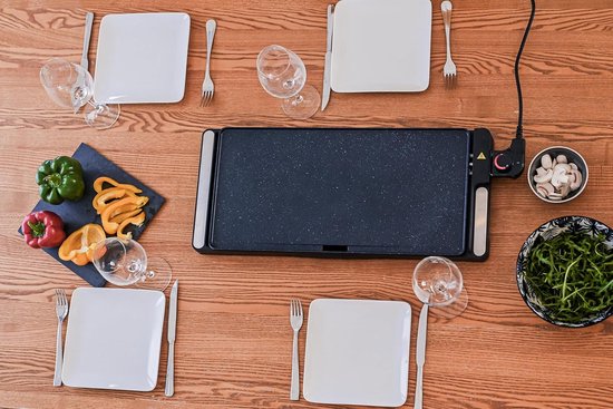Elektrische Grillplaat - Bakplaat Plancha - Gezellig Tafelen - XL Oppervlak - 51x25 cm - Zwart — afbeelding 4