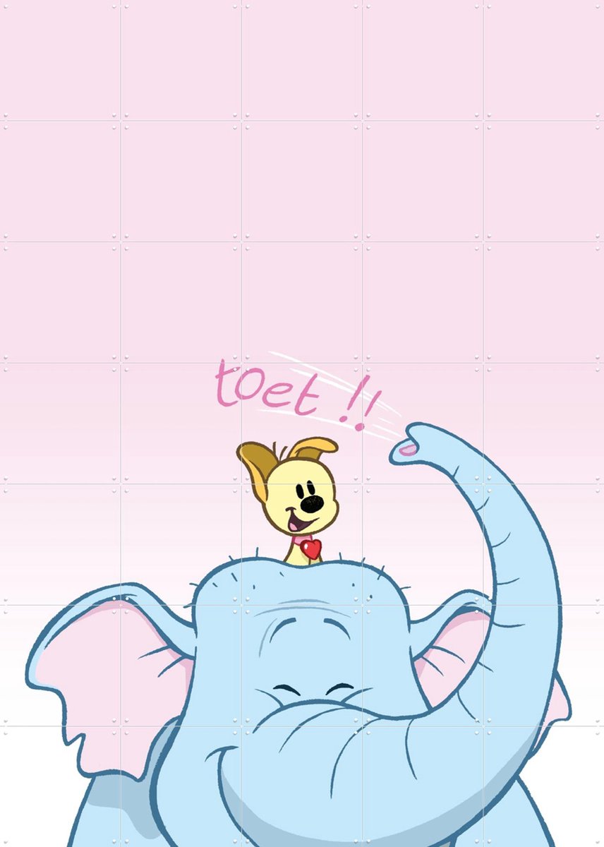IXXI Pip & de Olifant, Woezel & Pip & Van Hoorne Studios - 100 x 140 cm - Gratis ophangtool - Grote wanddecoratie en posters - Illustraties, Speels