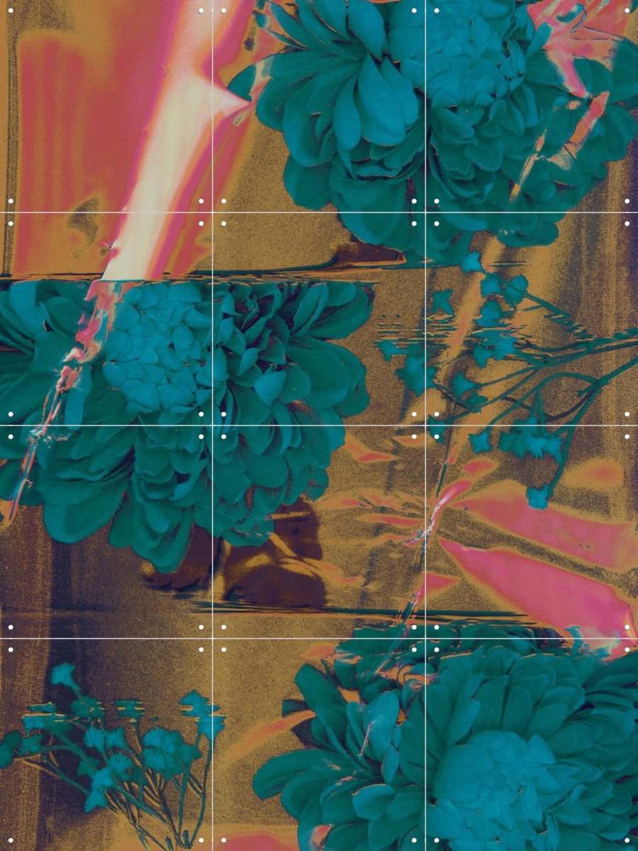 IXXI Hologarden, Amber Lauder - 60 x 80 cm - Gratis ophangtool - Grote wanddecoratie en posters - Modern, Abstract, Digitale Kunst, Geometrische