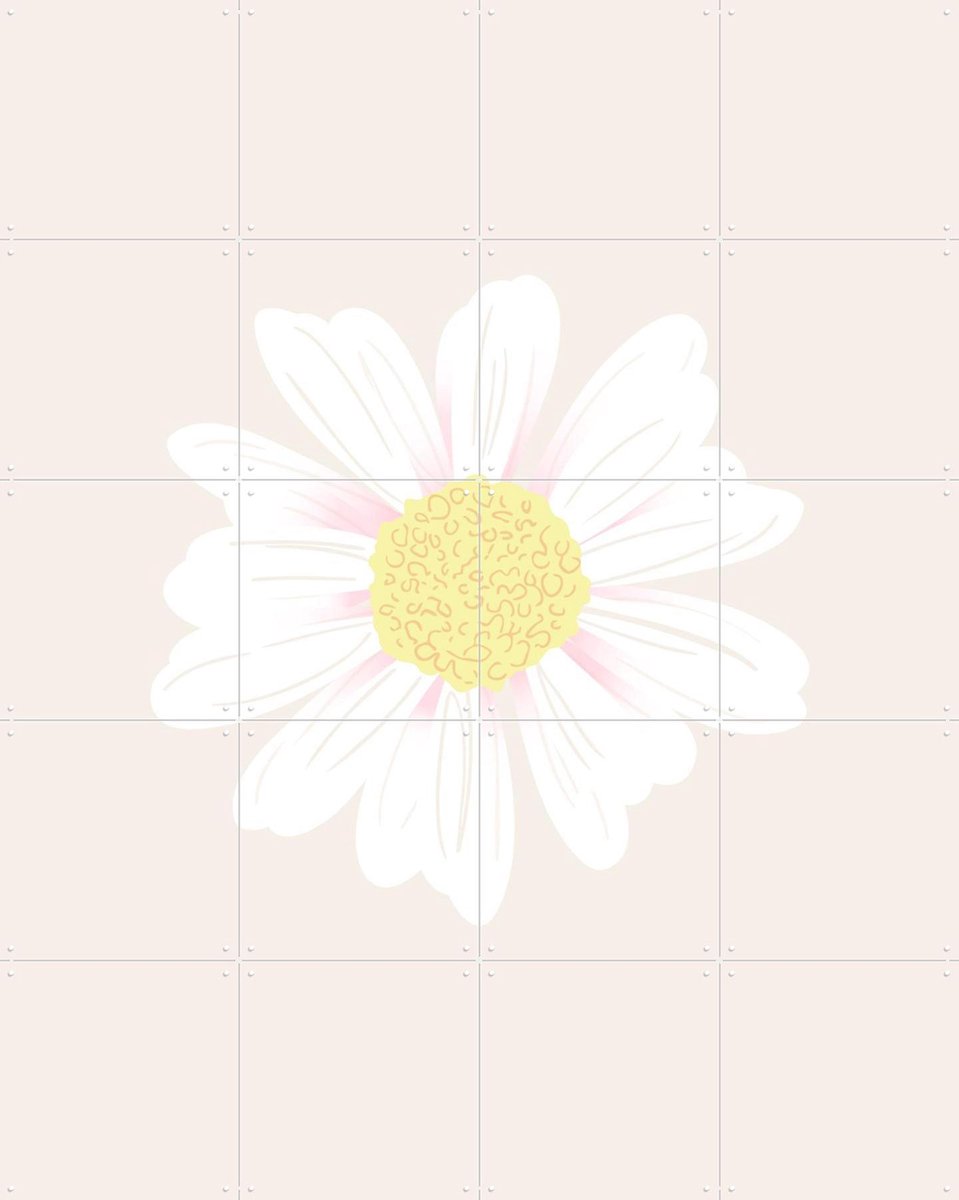 IXXI Daisy Blossom Beige, Palmartprints - 80 x 100 cm - Gratis ophangtool - Grote wanddecoratie en posters - Illustraties, Slaapkamer, Gang