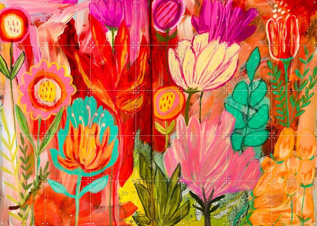 IXXI Remy, Yvette Fanciulli - 140 x 100 cm - Gratis ophangtool - Grote wanddecoratie en posters - Speels, Schilderijen, Woonkamer, Eetkamer, Bloemen